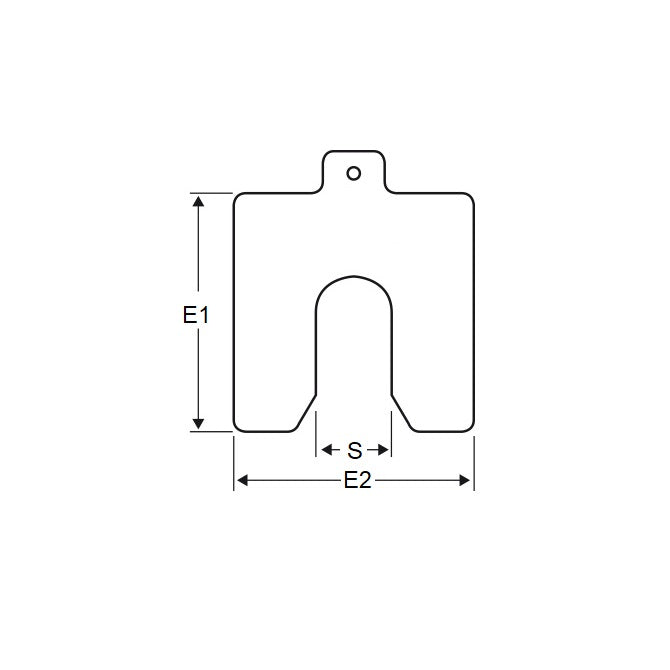 1000097 | SHMPS-42205 (20 Pcs) --- Slotted Shims - Thickness 0.001 inch 0.625 - 2 inch x 2 inch Imperial Sizes - Carbon Steel Shim
