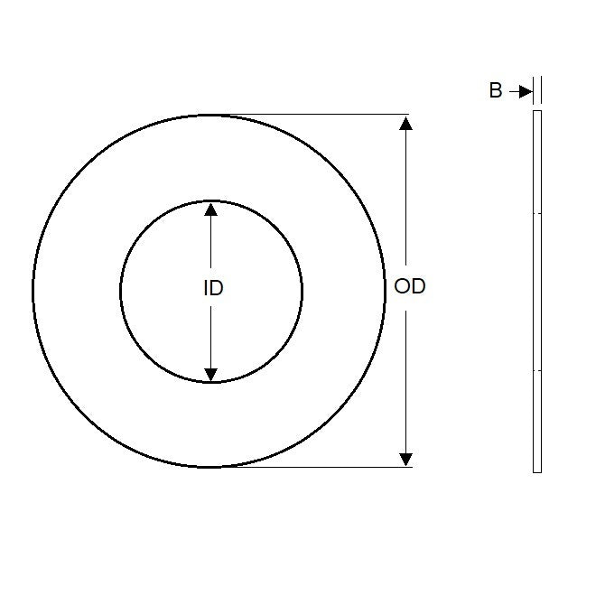 1041890 | W0025-F-007-005-BR (10 Pcs) --- Flat Washers - 2.5x6.5x0.5 mm Commercial - Brass Washer