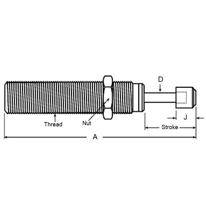 1174746 | ACE45752RS --- Full Threaded Shock Absorbers - 73.9 mm 1.3/4-12 246.13 mm Soft Contact Self-Compensating