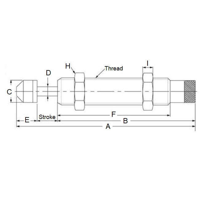 1159103 | AD-2550 --- Hydraulic Shock Absorbers - 50 mm M25x1.5 - 25.0mm - 248.6 mm Adjustable