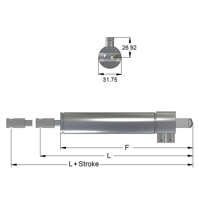 1199147 | ED140RS --- Double Acting Hydraulic Shock Absorbers - 152.4 mm Tension and Adjustable - 276.10 / 299.97