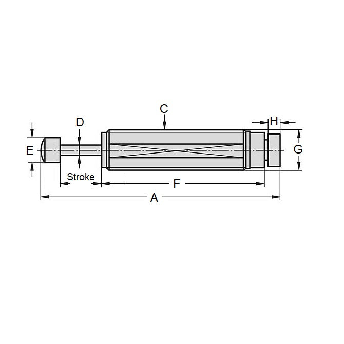 1161160 | ED4RS --- Small Hydraulic Adjustable Shock Absorbers - 50.8 mm 1.3/8-12 UNF - Spring