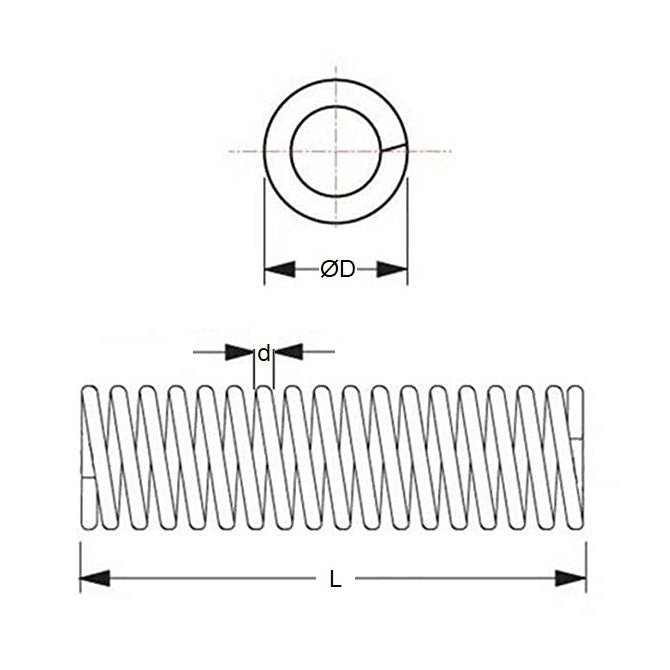 1040985 | CS-0232-0109-03-S2-C (2 Pcs) --- Compression Springs - 2.32x10.9x0.32 mm - Stainless Steel 302/304 Similar to A2, 18-8 Spring
