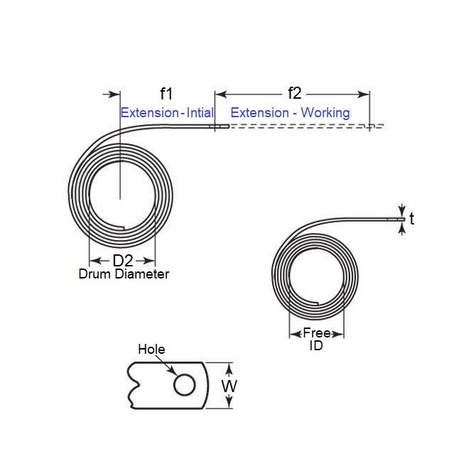 1036469 | CFS-0010-0406-064-S1 (10 Pcs) --- Constant Force Springs - 1 Newtons - 406.4x0.102 mm - Carbon Spring Steel Music Wire