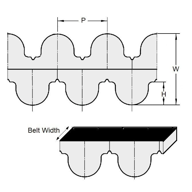 1173127 | BD-080G-0070-0850-NFB --- Timing 8mm Pitch Belts - 70 tooth - 560 mm - 85 - Nylon Covered Neoprene Rubber with Fibreglass GT2 or Carbon Fibre GT3 Cords Belt