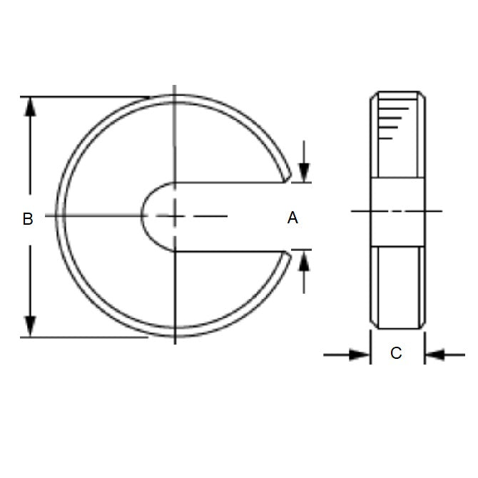 1104391 | W0135-C-C --- C Washers - 13.49x50.8x9.53 mm - Carbon Spring Steel Self Finish Washer