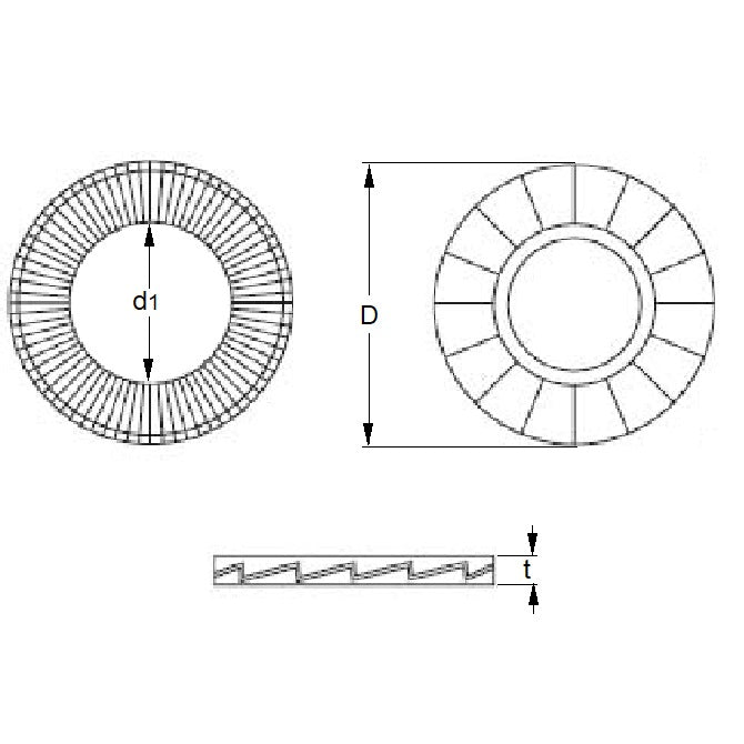 1094223 | W0110-LK-019-022-LR-S6 (200 Pcs) --- LockRite Washers - 11.1x18.5 - Per Pair - 2.2 316 Stainless Steel - Stainless Steel 316 Similar to A4, 18-10 Washer
