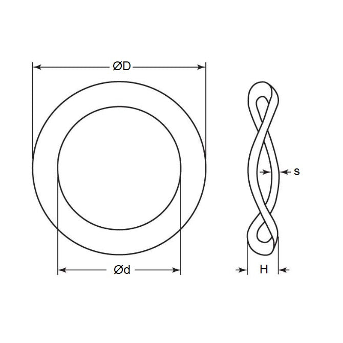 1090484 | W0100-T-016-013-W3-C (2 Pcs) --- Spring Washers - 10x16x1.3 mm 3 Wave - Carbon Spring Steel Self Finish Washer