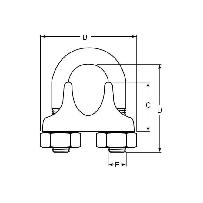 1041021 | CBL560RS --- Carbon Steel Wire Rope Clips - 2.38 - 3.18 mm Hot galvanized steel 2 Attachment