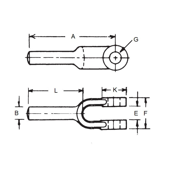 1174602 | YE-17RS --- Blank Yoke Ends - 73.03x15.88x17.46 mm - Steel