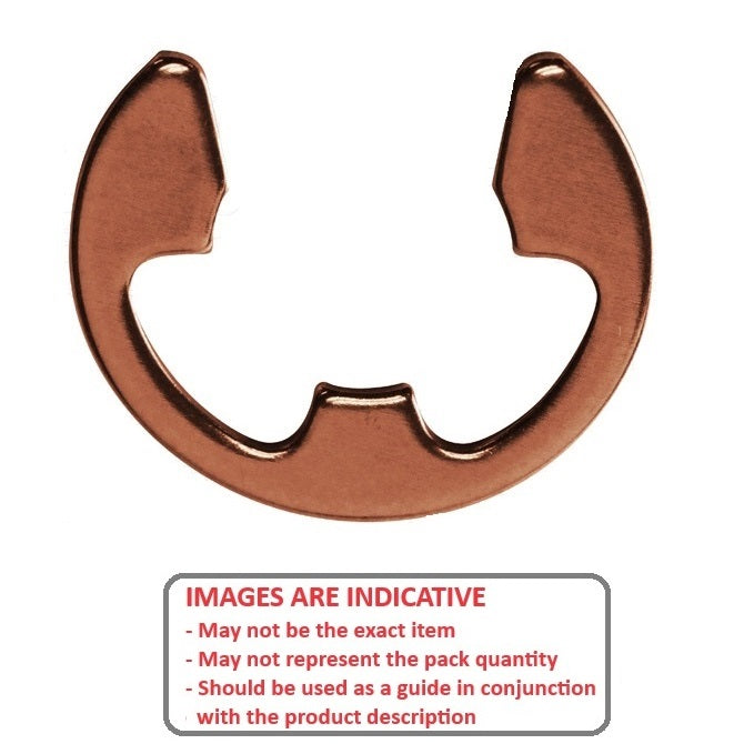 1037934 | ECL-0013-0016C-C (100 Pcs) --- E-Clips Retaining Rings - 1.59x1.32x0.51 mm Basic - Carbon Steel E-Clip