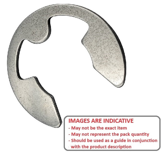 1041657 | ECL-0019-0025-S15 (10 Pcs) --- E-Clips Retaining Rings - 2.5x1.9x0.5 mm Basic - Stainless Steel Grade PH15-7 Mo E-Clip