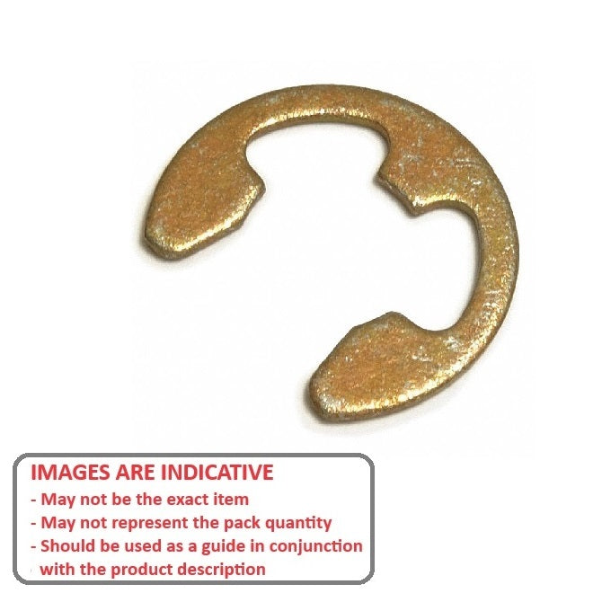 1050829 | ECL-0029-0040A-CZ (5 Pcs) --- E-Clips Retaining Rings - 3.97x2.95x0.64 mm Basic - Carbon Steel Zinc Plated E-Clip
