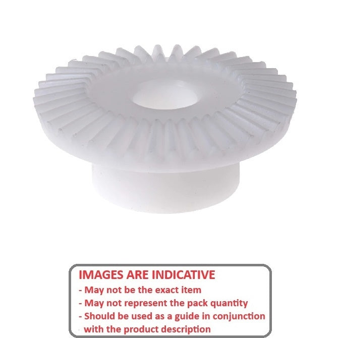 1059875 | GB-51A-M1-60-100-A --- Bevel Gears - Ratio 5 to 1 Large Gear Only - GB-51A-M1-12-040-A Module 1 Plastic - Acetal Gear