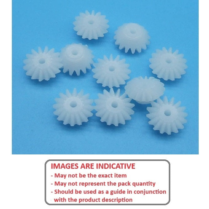 1112136 | GM-016-M05-020-PO (15 Pcs) --- Mitre Gears - 16 tooth - 8x2 mm Module 0.5 - POM Polyoxymethylene Gear