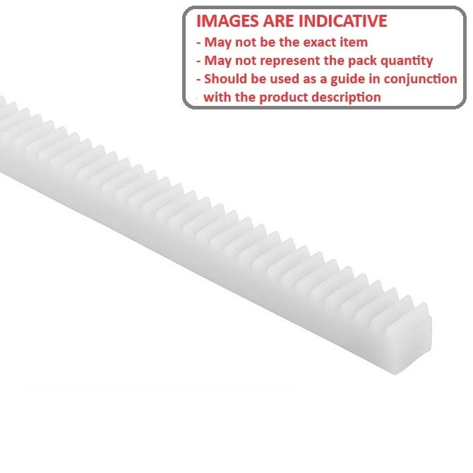 1212908 | RGEAM0.5-300-N --- Rack Gears - 301.59x3x9 mm Metric - Plastic