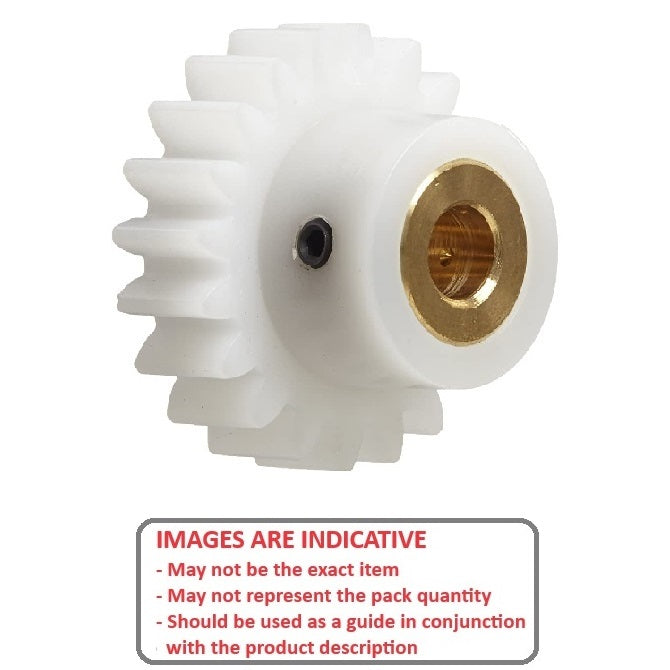 1129055 | G019B-024-D32-048-048-AB-G --- Spur Gears - 24 tooth - 19.05x4.762 mm Hubbed - Acetal with Brass insert Gear