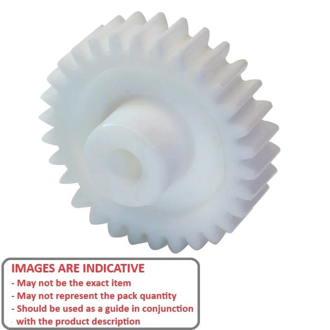 1106714 | G006B-015-M04-050-030-A-P (10 Pcs) --- Spur Gears - 15 tooth - 6x3 mm Hubbed - Acetal - No Insert Gear