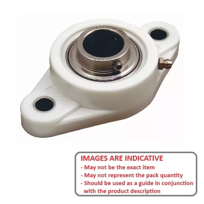 1119836 | IP-242RS --- Flanged 2 Bolt Housing Assembly - 19.05x33.734x112.7 mm Non Aligning - Thermoplastic and Chrome Steel