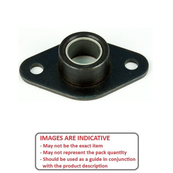 1073185 | BFM-250-P (2 Pcs) --- Flanged 2 Bolt Housing Assembly - 6.35x53.34x16.67 mm Self Aligning - PTFE Impregnated Bronze