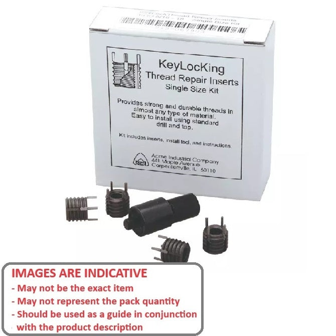 1085525 | KLI-0953-KIT-SS --- Size Kits Thread Repair - 3/8-16 UNC - 9.53mm - 9/16-12 UNC 12.7 mm Keylocking - Stainless Steel Insert