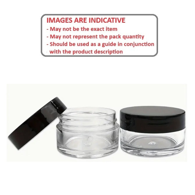 1225335 | JAR-035-020 (10 Pcs) --- Bottles Containers - Type Plastic Jar 10 ml - Clear Plastic with Back Screw Top - Plastic Container