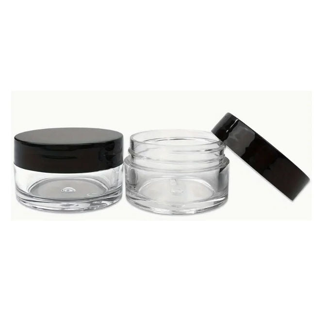 1225335 | JAR-035-020 (10 Pcs) --- Bottles Containers - Type Plastic Jar 10 ml - Clear Plastic with Back Screw Top - Plastic Container
