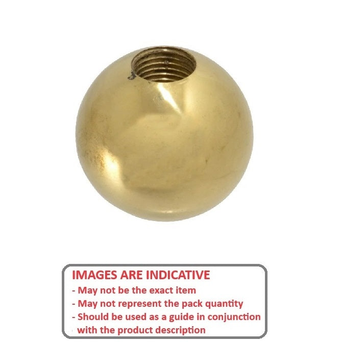 1077002 | KF079C-025-TPBR-P --- Ball Knobs - 5/16-18 UNC - 7.94mm - 25.4 - - Female Threaded - Brass Knob