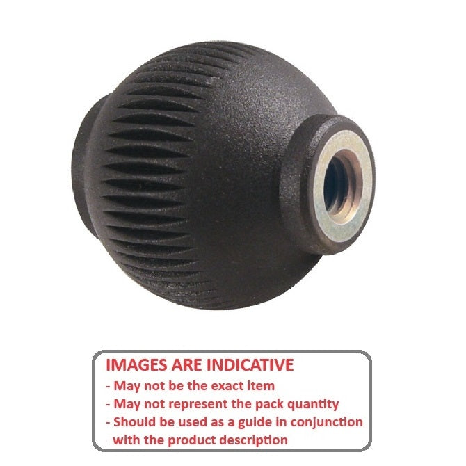 1086771 | KF095C-050-NG-SS (10 Pcs) --- Ball Knobs - 3/8-16 UNC - 9.53mm - 50.04x50 mm Female Threaded - Stainless Steel Knob