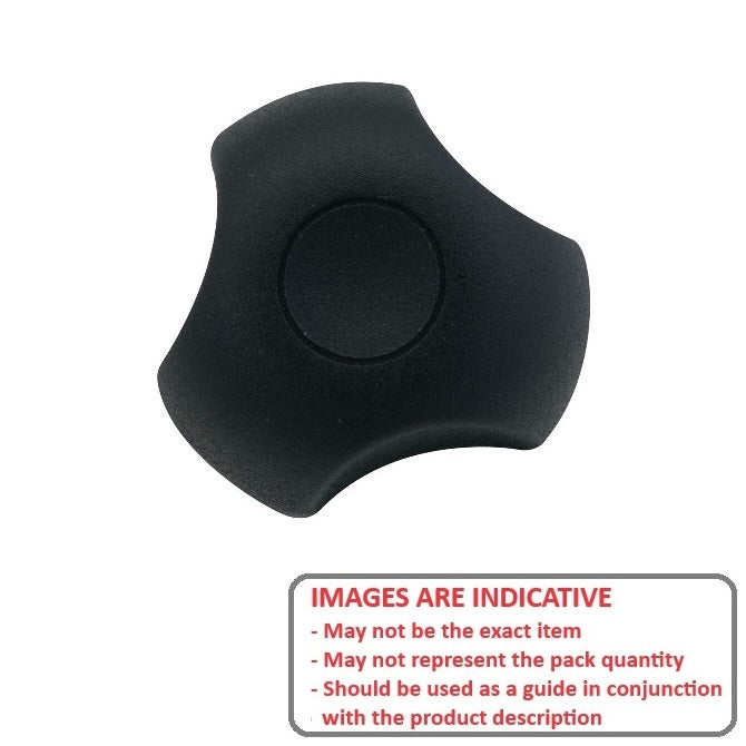 1077295 | KM079C-040-3LL --- Lobe Knobs - 5/16-18 UNC - 7.94mm - 39.88x38.1 mm Three Lobe - Plated Steel Knob