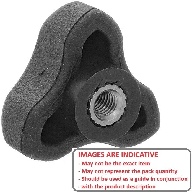 1102471 | KF127C-055-3L-SFT (100 Pcs) --- Lobe Knobs - 1/2-13 UNC - 12.7mm - 55.12x22.9 mm Three Lobe - Zinc Plated Brass Knob