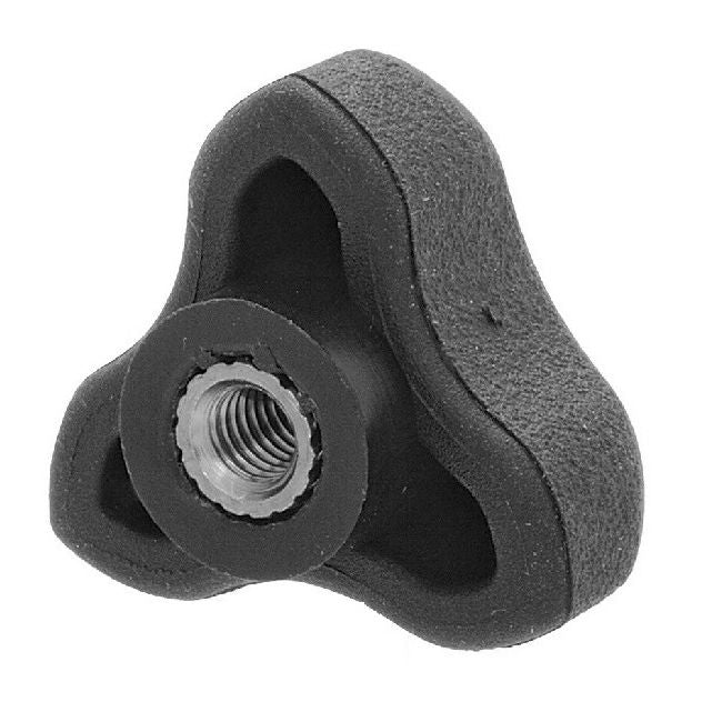 1059362 | KF048F-030-3L-SFT --- Lobe Knobs - 10-32 UNF - 4.76mm - 29.97x14 mm Three Lobe - Zinc Plated Brass Knob