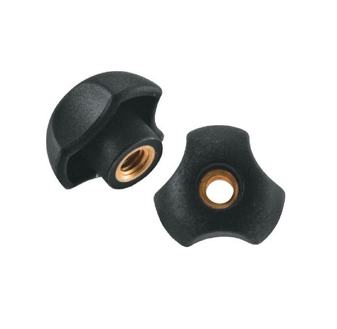 1077280 | KF079C-040-3L-P --- Lobe Knobs - 5/16-18 UNC - 7.94mm - 39.88x14 mm Three Lobe - Brass Knob