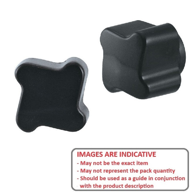 1057434 | KF048C-025-4L --- Lobe Knobs - 10-24 UNC - 4.76mm - 24.89x7.1 mm Four Lobe - Brass Knob