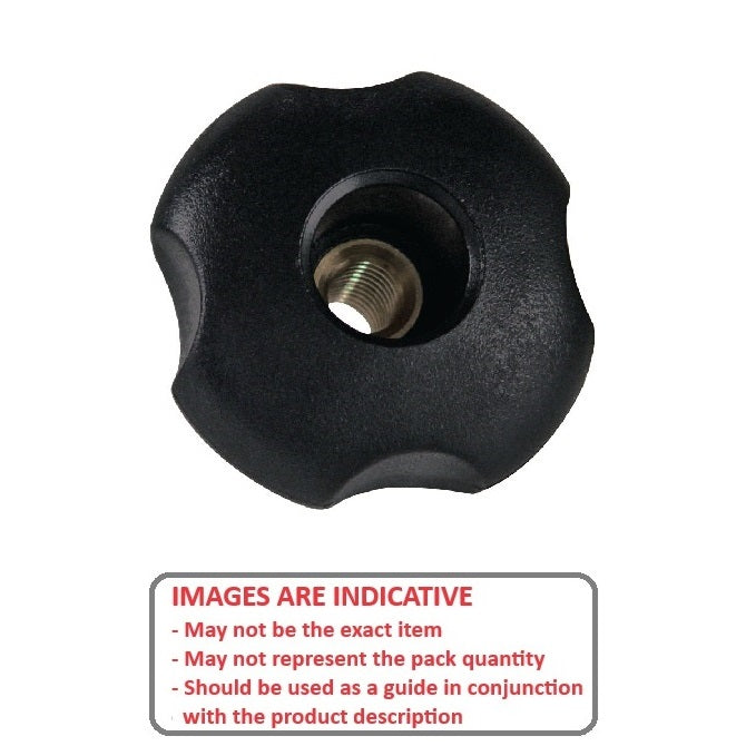 1059275 | KF048F-020-4L-P --- Lobe Knobs - 10-32 UNF - 4.76mm - 20.07x7.1 mm Four Lobe - Brass Knob