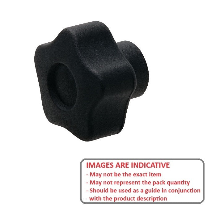 1077289 | KF079C-040-5L-BR18 --- Lobe Knobs - 5/16-18 UNC - 7.94mm - 39.88x18 mm Five Lobe - Brass Knob