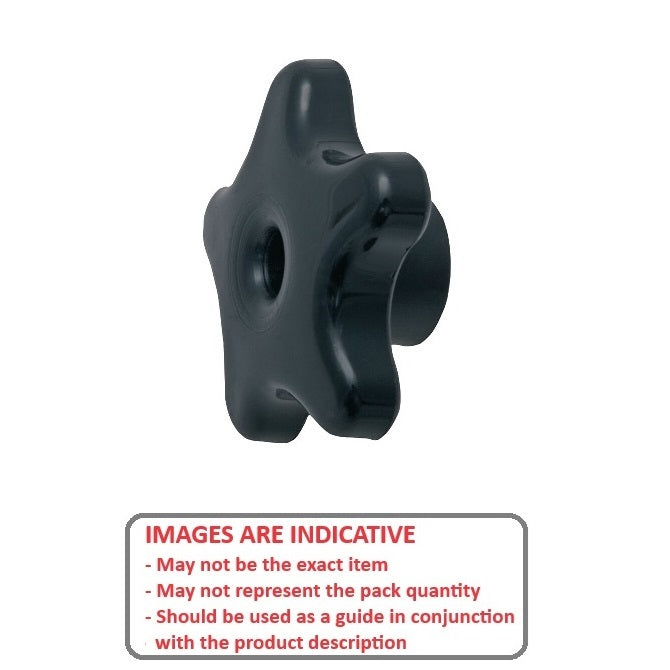 1086869 | KF095C-057-5L-PA --- Lobe Knobs - 3/8-16 UNC - 9.53mm - 57.15x25.4 mm Five Lobe - Steel with Knob Lock