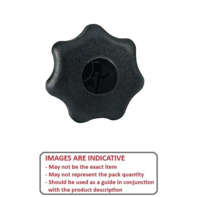 1053696 | KF040M-025-7L-ST --- Lobe Knobs - M4 - 4x0.7mm - 25x10 mm Seven Lobe - Steel Knob