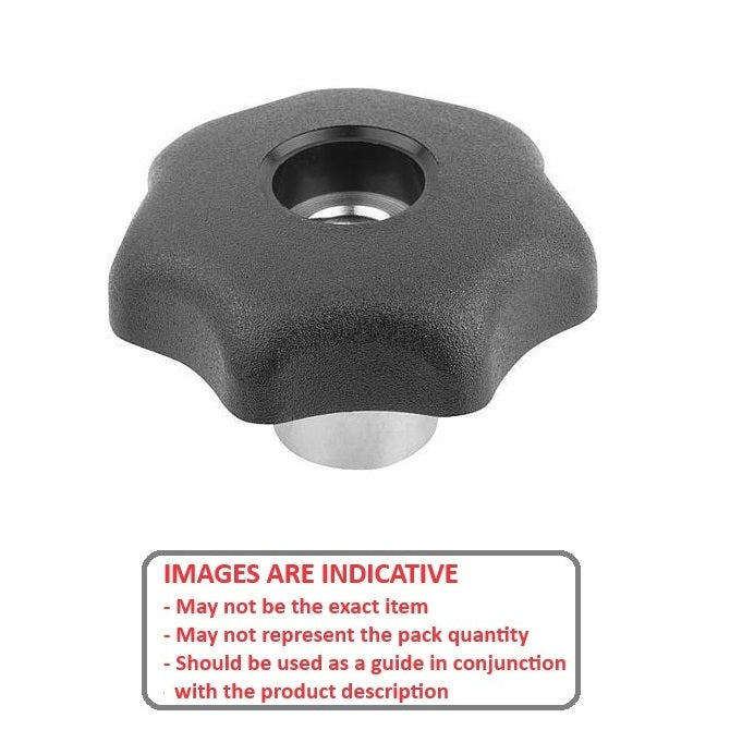 1062526 | KF050M-025-7LQA (10 Pcs) --- Lobe Knobs - M5 - 5x0.8mm - 25 - - Seven Lobe - Steel Hub Knob