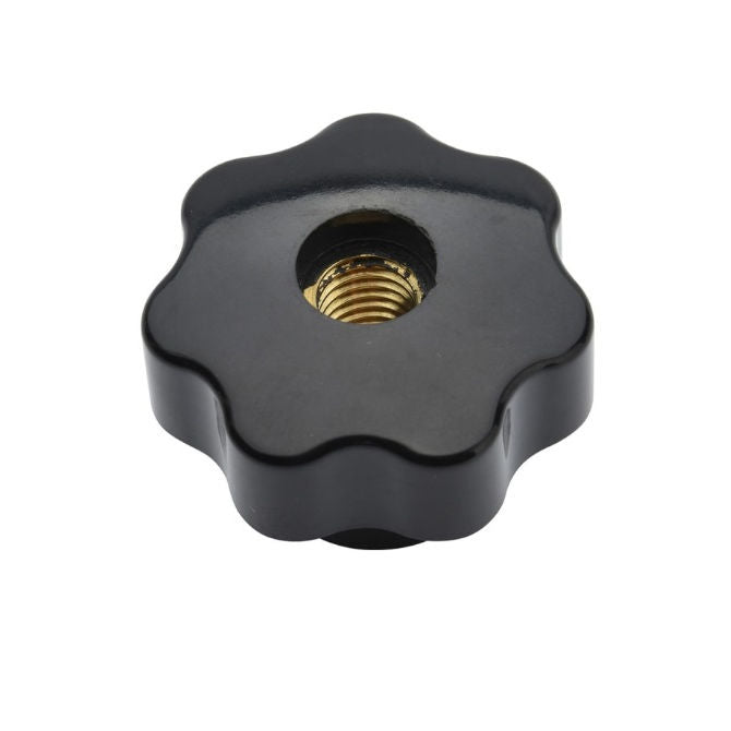1226165 | KF100M-040-7L-P --- Lobe Knobs - M10 - 10x1.5mm - 40x25 mm Seven Lobe - Brass Knob