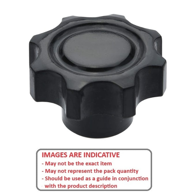 1092104 | KF100M-040-8L --- Lobe Knobs - M10 - 10x1.5mm - 40x17 mm Eight Lobe - Phenolic and Brass Knob