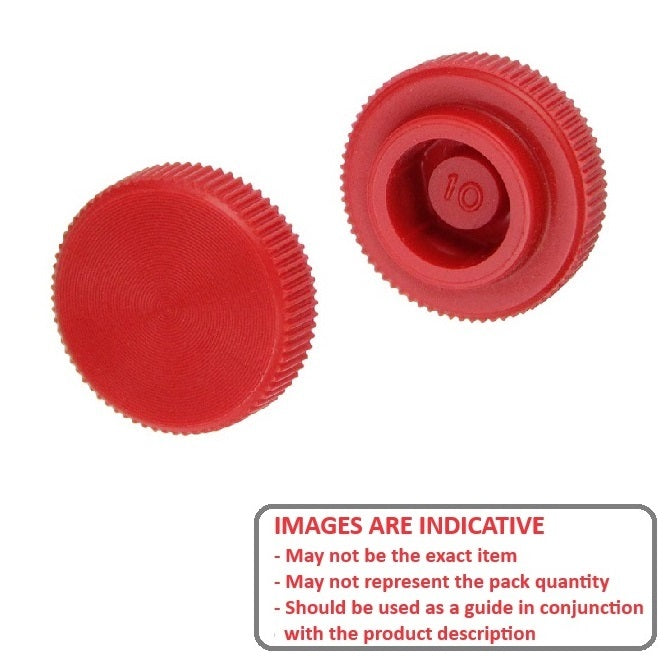 1043462 | KM029-008-KNU-R (10 Pcs) --- Thumb Knobs - 4-40, 4-56 - 2.85mm - - Use Own Screw 7.94x4.4 mm For Cap Screws - Plastic Knob