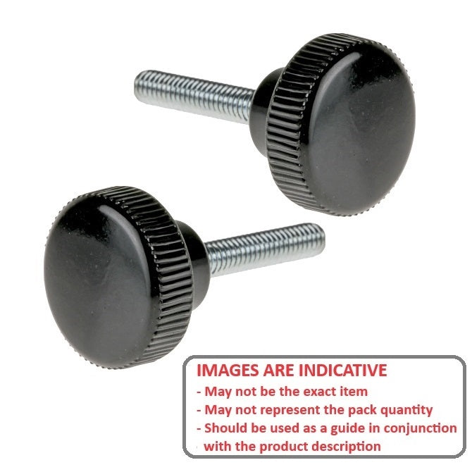 1055101 | KM042C-019-KN-PH --- Knurled Knobs - 8-32 UNC - 4.17mm - 19.05x12.7 mm Male - Phenolic Knob
