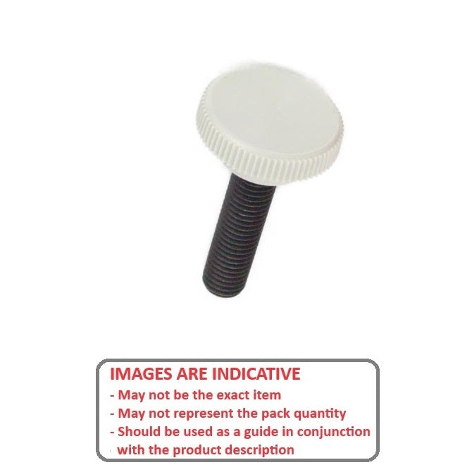 1043280 | KM029C-008-0635-KNU-G (2 Pcs) --- Thumb Knobs - 4-40 UNC - 2.85mm - 7.94x6.4 mm Male With Cap Screw - Plastic Knob