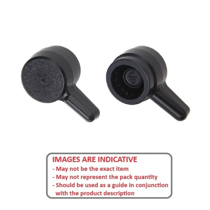 1071972 | KM064-017-L-B (10 Pcs) --- Thumb Knobs - 1/4 - 6.35mm - - Use Own Screw 17.46x11.1 mm For Cap Screws - Plastic Knob
