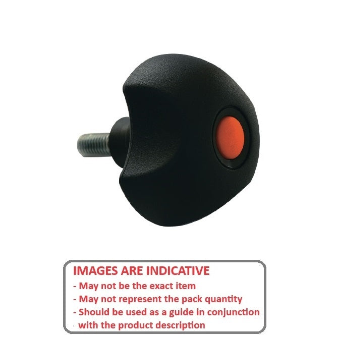 1073079 | KM064C-050-3L-SAF25 --- Lobe Knobs - 1/4-20 UNC - 6.35mm - 50.04x25.4 mm Three Lobe - Plastic with Insert Knob