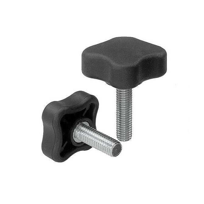 Lobe Knobs - 3/8-16 UNC -9.53mm- 62.99x44.5 mm - Plated Steel
