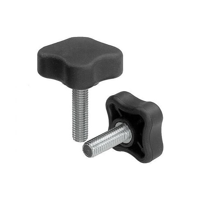 1057425 | KM048C-020-4L19 --- Lobe Knobs - 10-24 UNC - 4.76mm - 20.07x19.1 mm Four Lobe - Plated Steel Knob