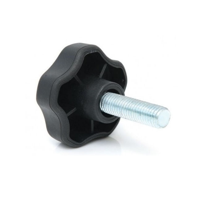 1072932 | KM064C-039-5L-SFT25-ST --- Lobe Knobs - 1/4-20 UNC - 6.35mm - 38.61x25.4 mm Five Lobe - Plated Steel and Plastic Knob