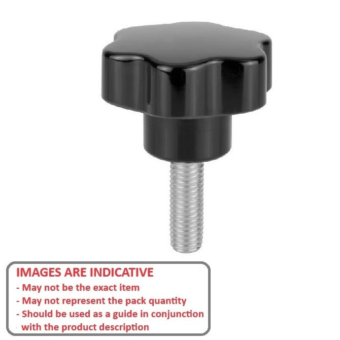1036316 | KM000-129-6L34-ST --- Lobe Knobs - Solid 128.78x34 mm Six Lobe - Steel Knob